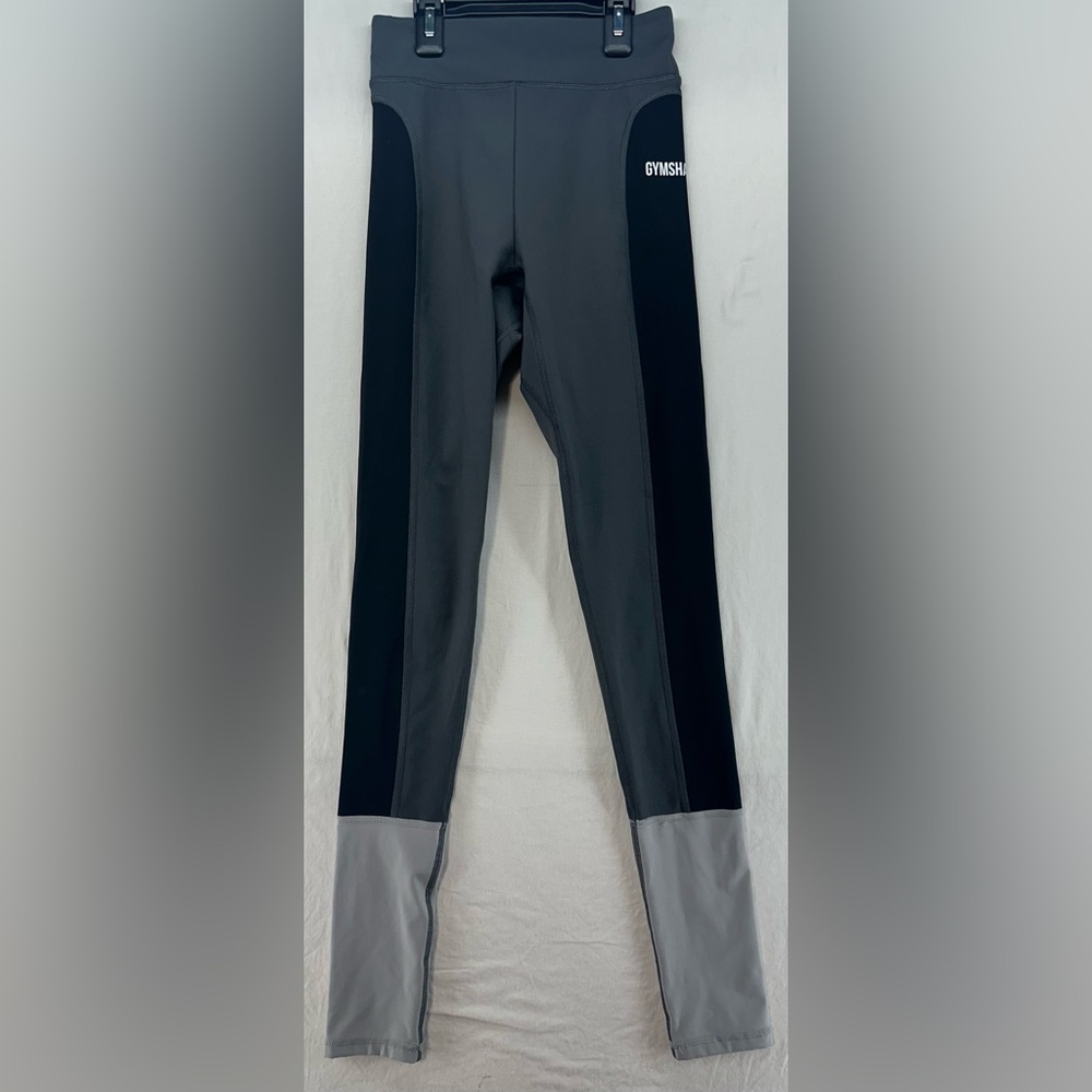 Gymshark Leggings Black Gray Illusion High Waist‎ Stretch Yoga Women's Size XS